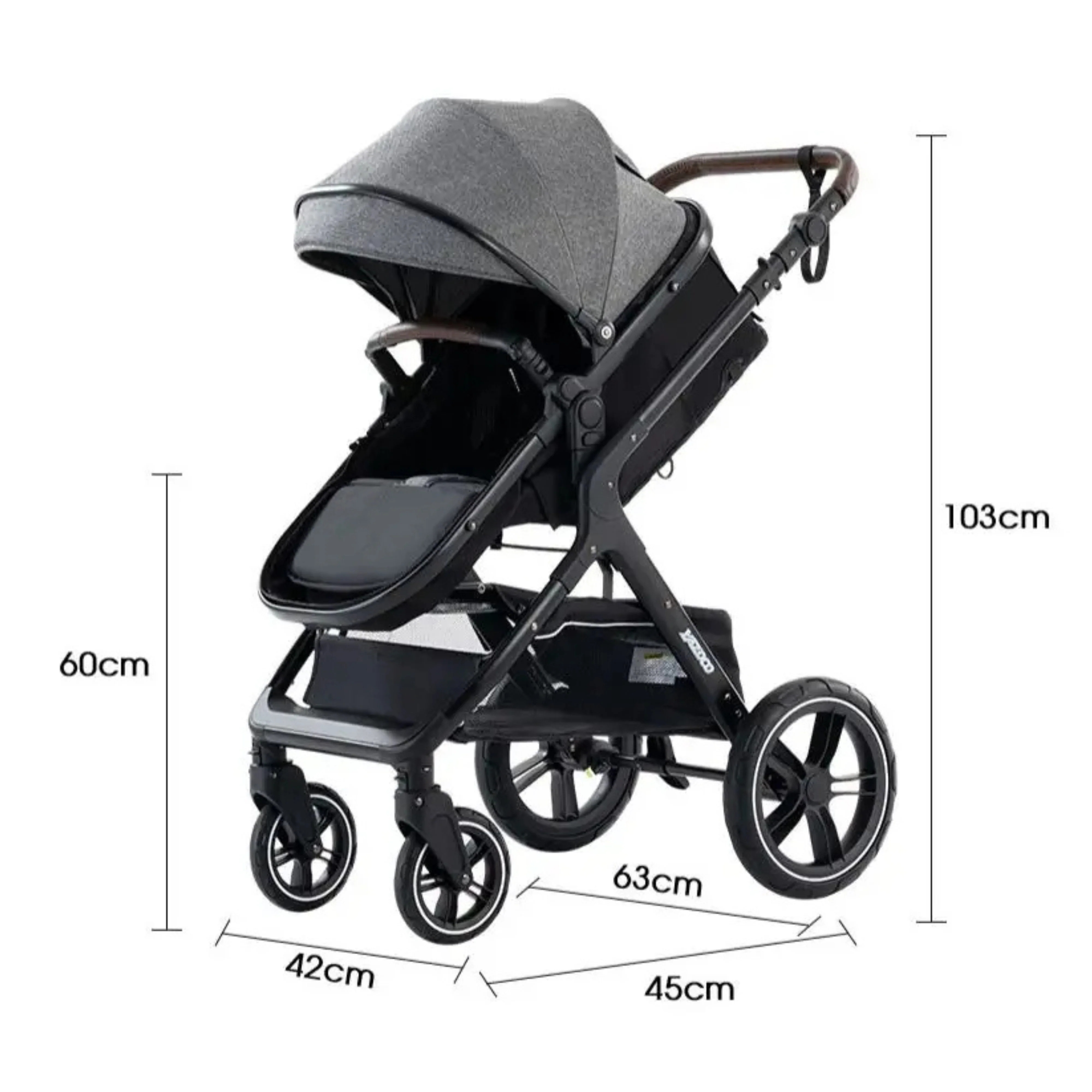Twinky 4-in-1 Kinderwagen - Dark Grey (Buggy, Autostoel & Reisbedje in 1) - Image 4
