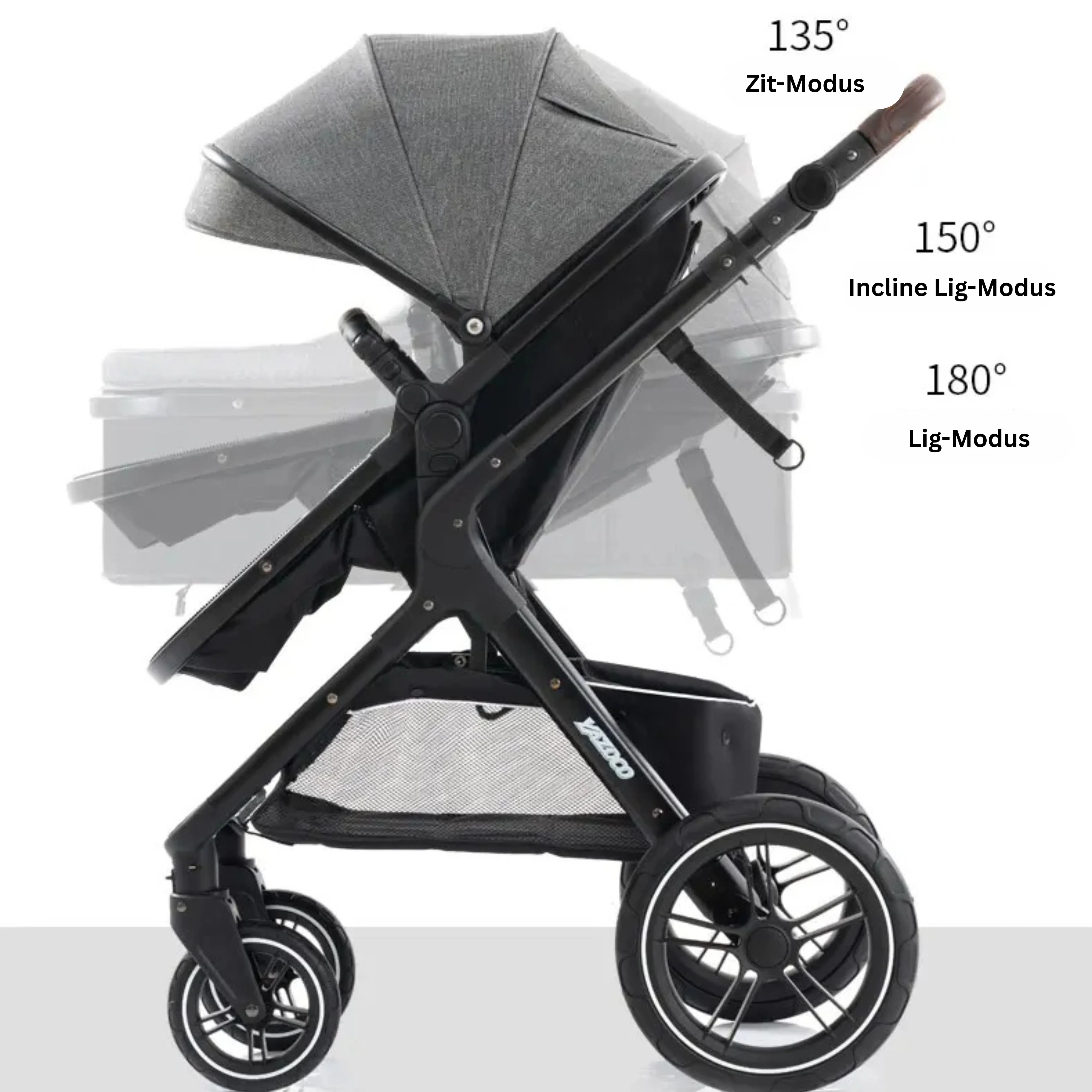 Twinky 4-in-1 Kinderwagen - Dark Grey (Buggy, Autostoel & Reisbedje in 1) - Image 5
