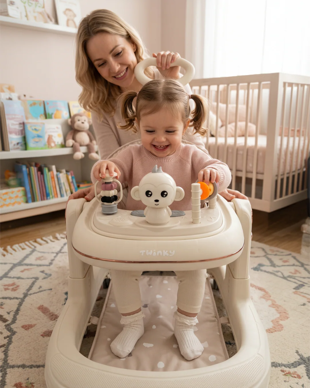 Twinky Babywalker GO - 2-in-1 Loopstoel & Loopwagen - Cream - Image 10
