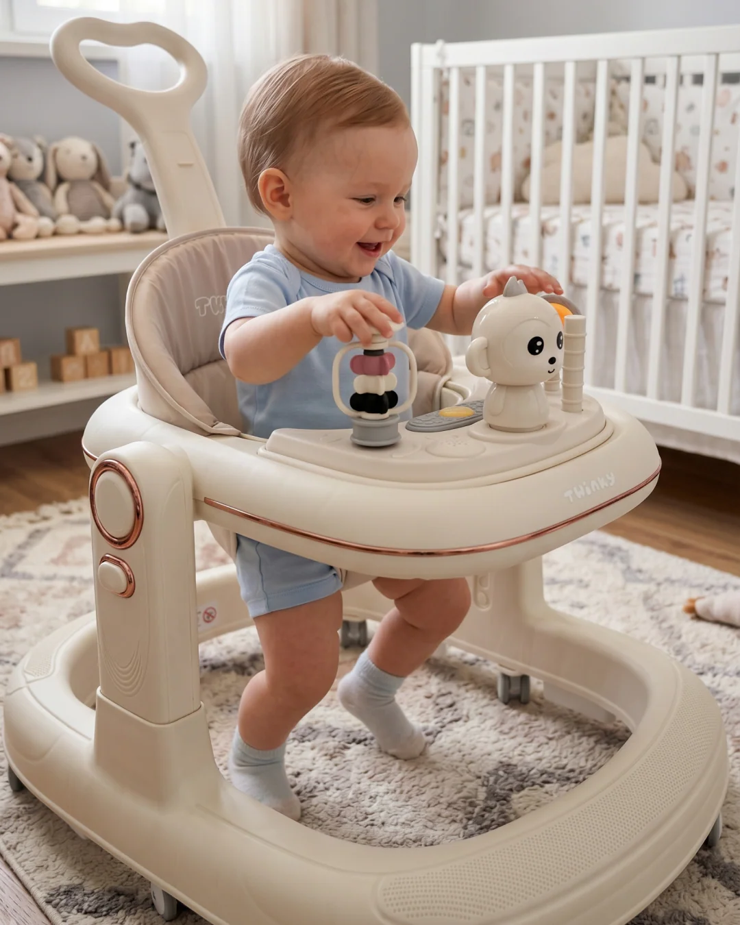 Twinky Babywalker GO - 2-in-1 Loopstoel & Loopwagen - Cream - Image 7