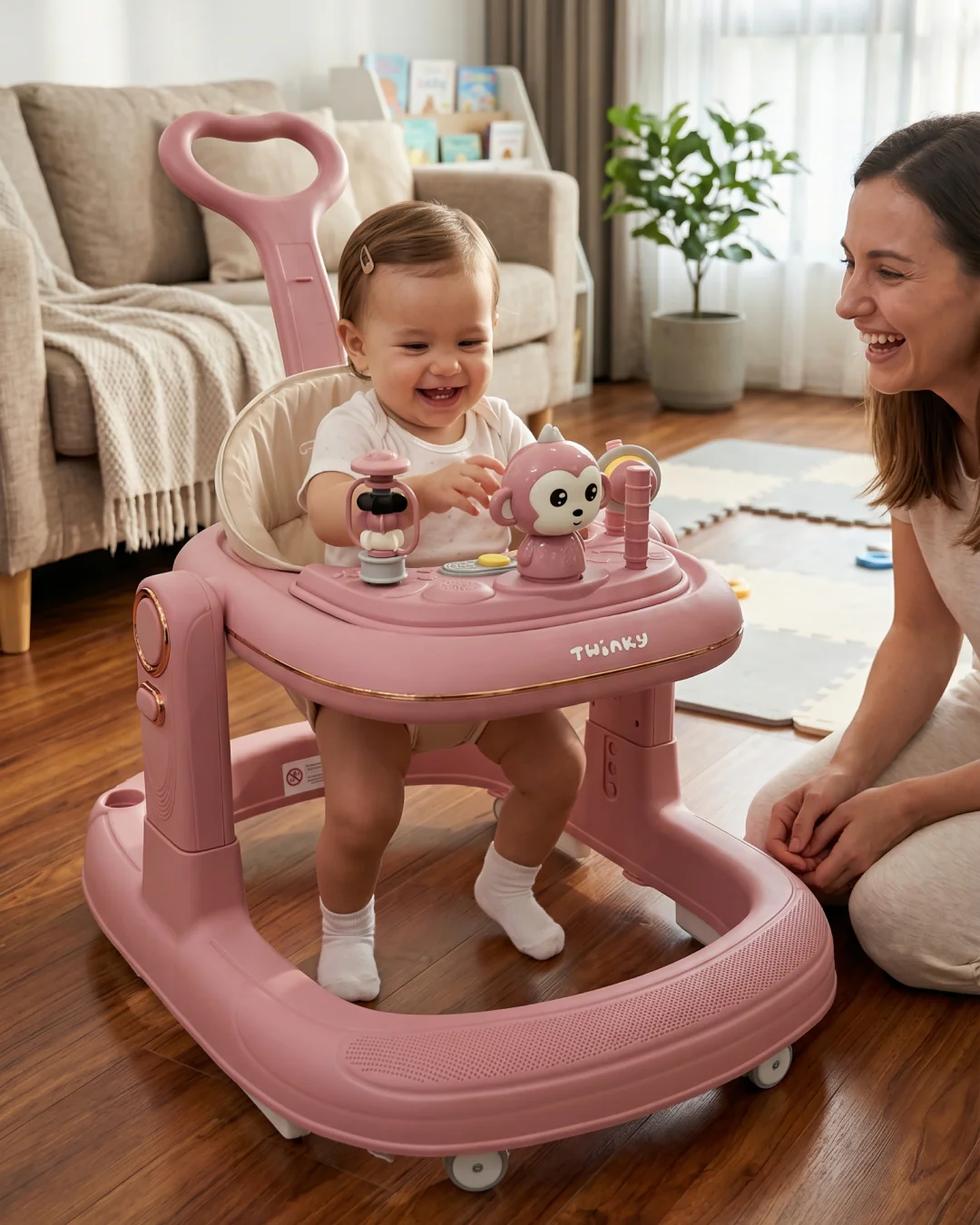 Twinky Babywalker GO - 2-in-1 Loopstoel & Loopwagen - Pink - Image 11