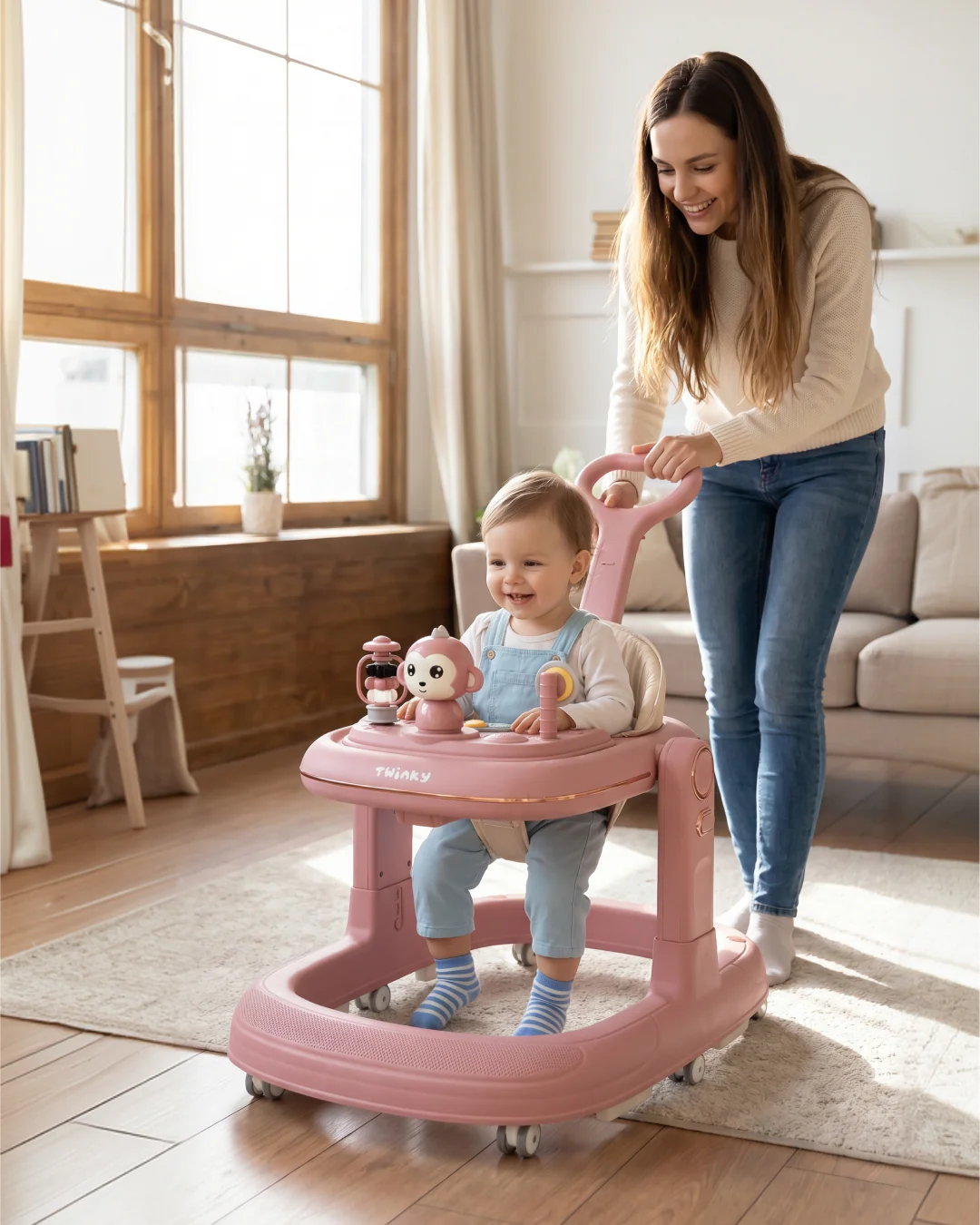 Twinky Babywalker GO - 2-in-1 Loopstoel & Loopwagen - Pink - Image 5