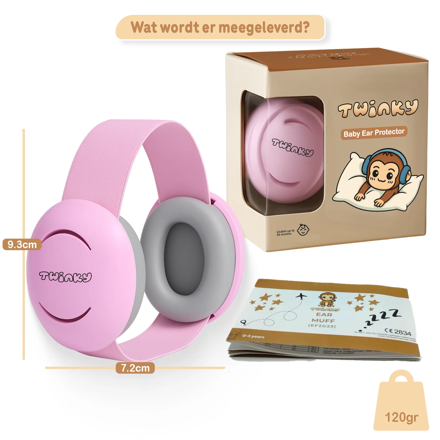 Twinky Baby Muffy's - Gehoorbescherming voor Baby en Peuter - Roze - Image 6