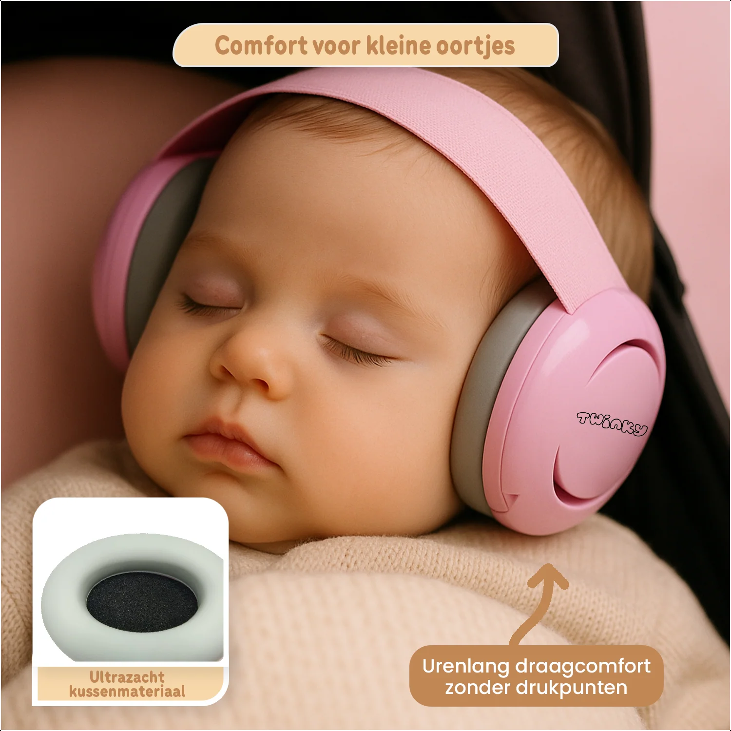 Twinky Baby Muffy's - Gehoorbescherming voor Baby en Peuter - Roze - Image 7