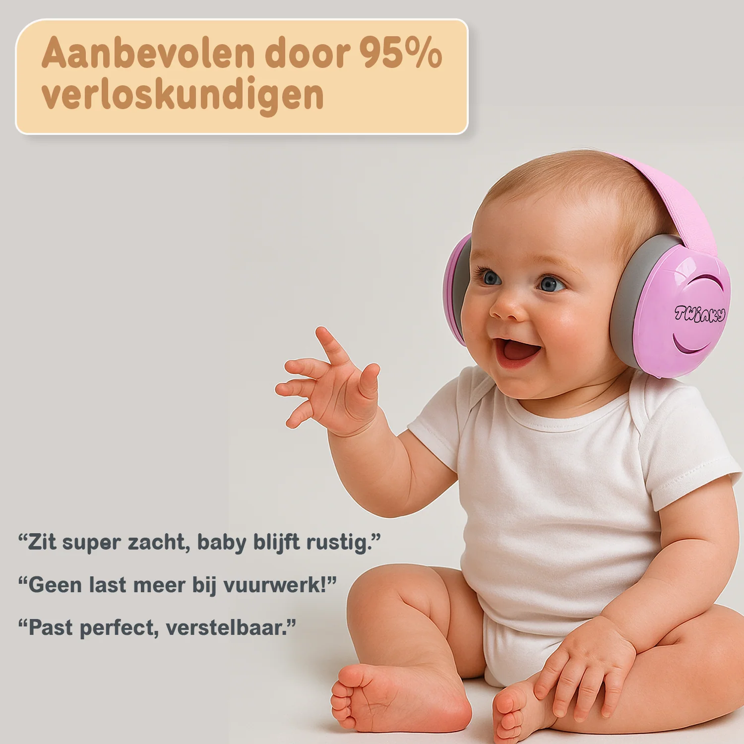 Twinky Baby Muffy's - Gehoorbescherming voor Baby en Peuter - Roze - Image 8