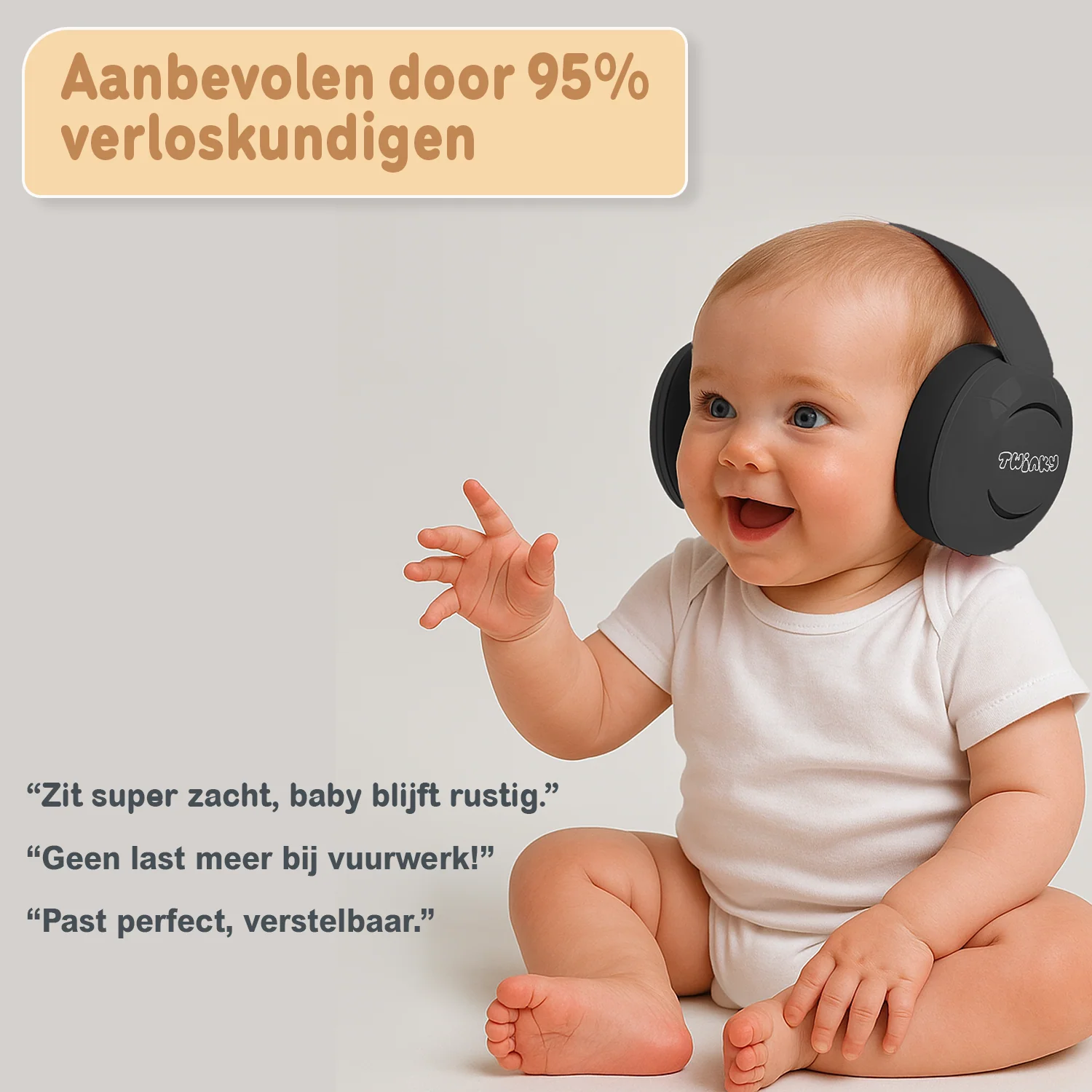 Twinky Baby Muffy's - Gehoorbescherming voor Baby en Peuter - Zwart - Image 3