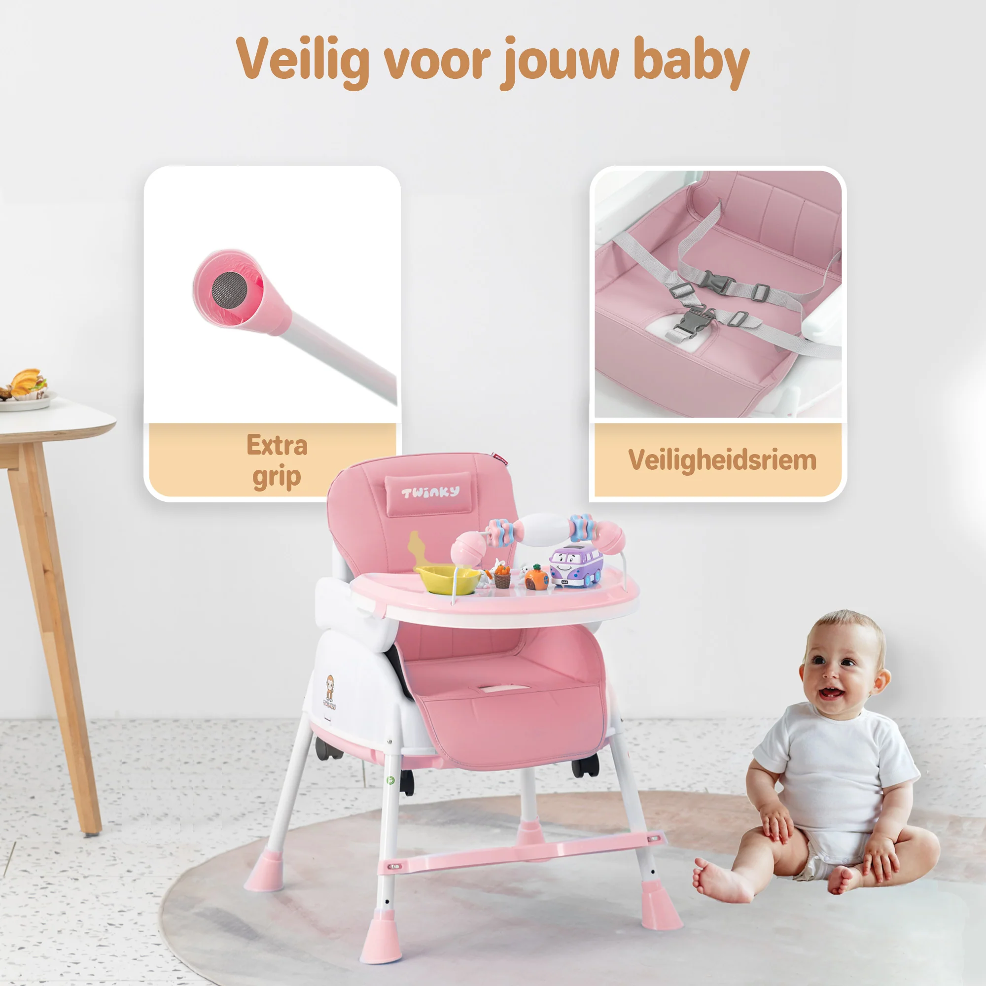 Twinky Kinderstoel - Roze - Image 9