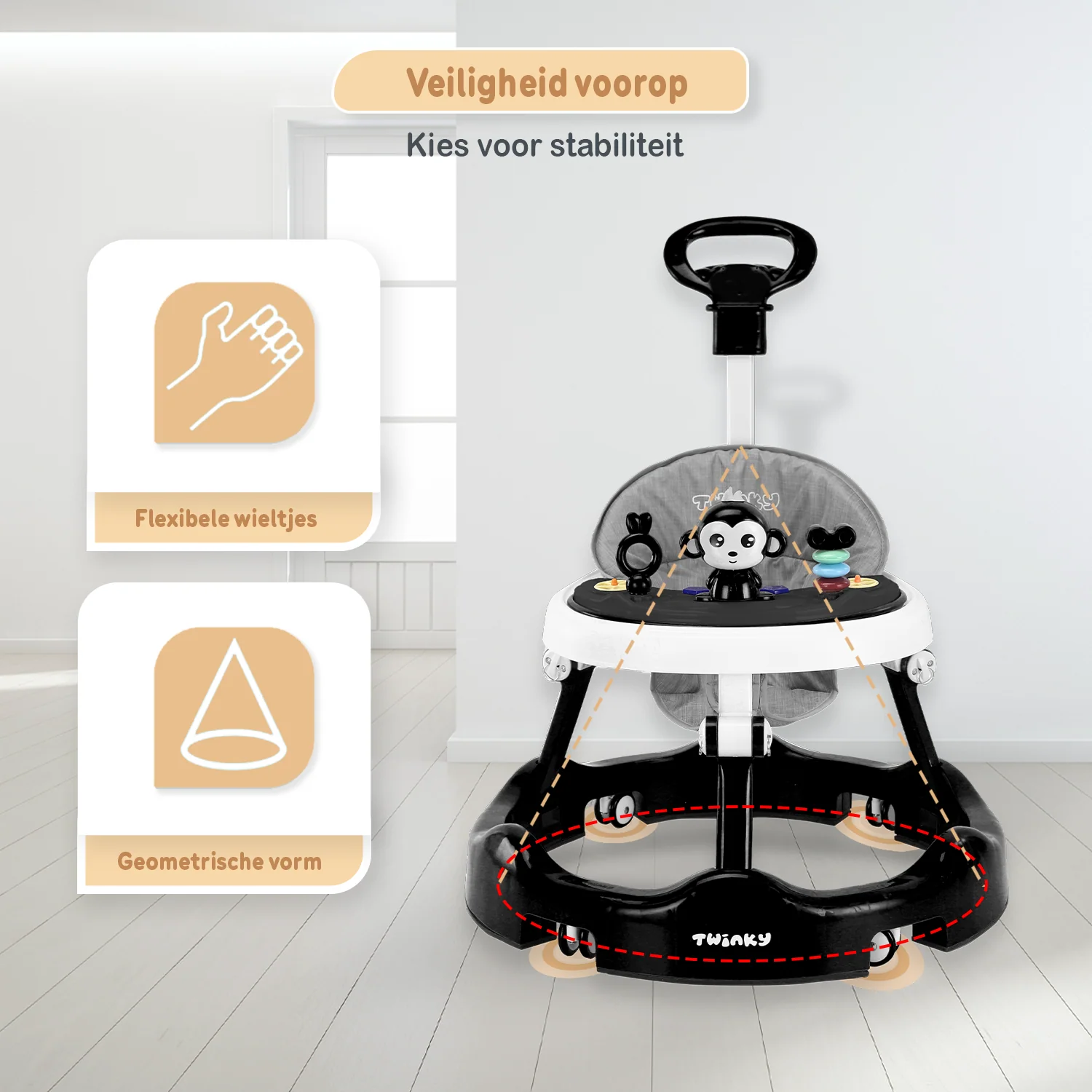 Twinky Babywalker - Loopstoel Zwart - Image 9