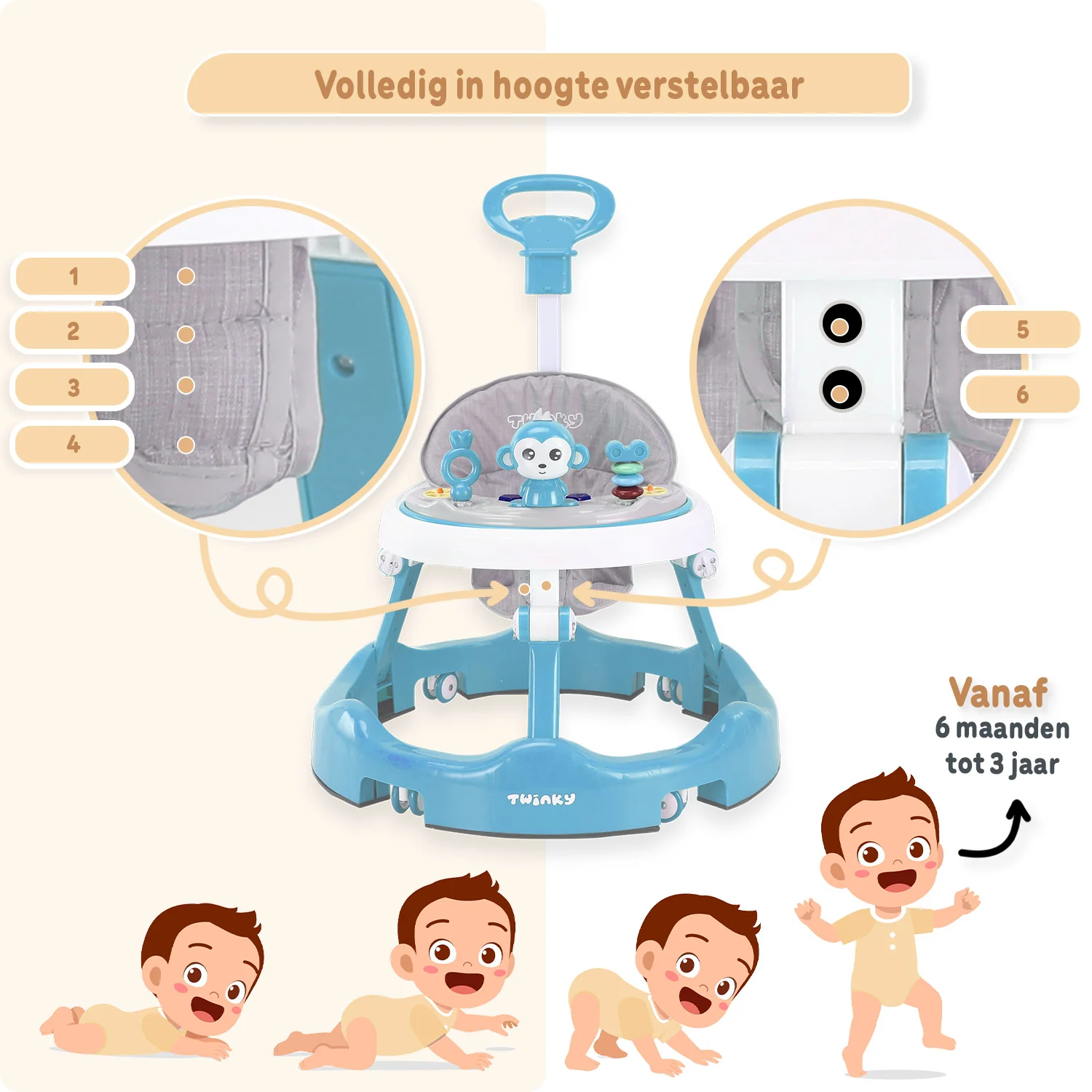 Twinky Babywalker - Loopstoel Blauw - Image 7