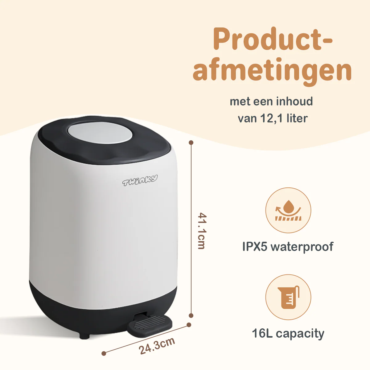 Twinky Luieremmer - Step Model – Zwart - Image 3
