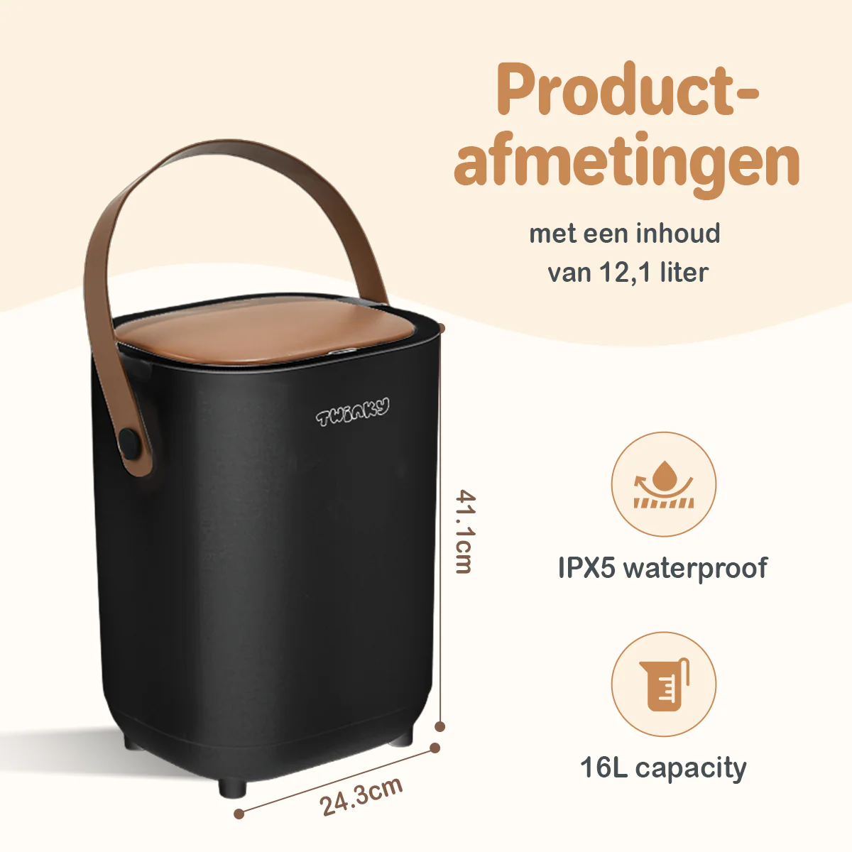 Twinky Luieremmer - Sensor Model – Zwart Bruin - Image 5