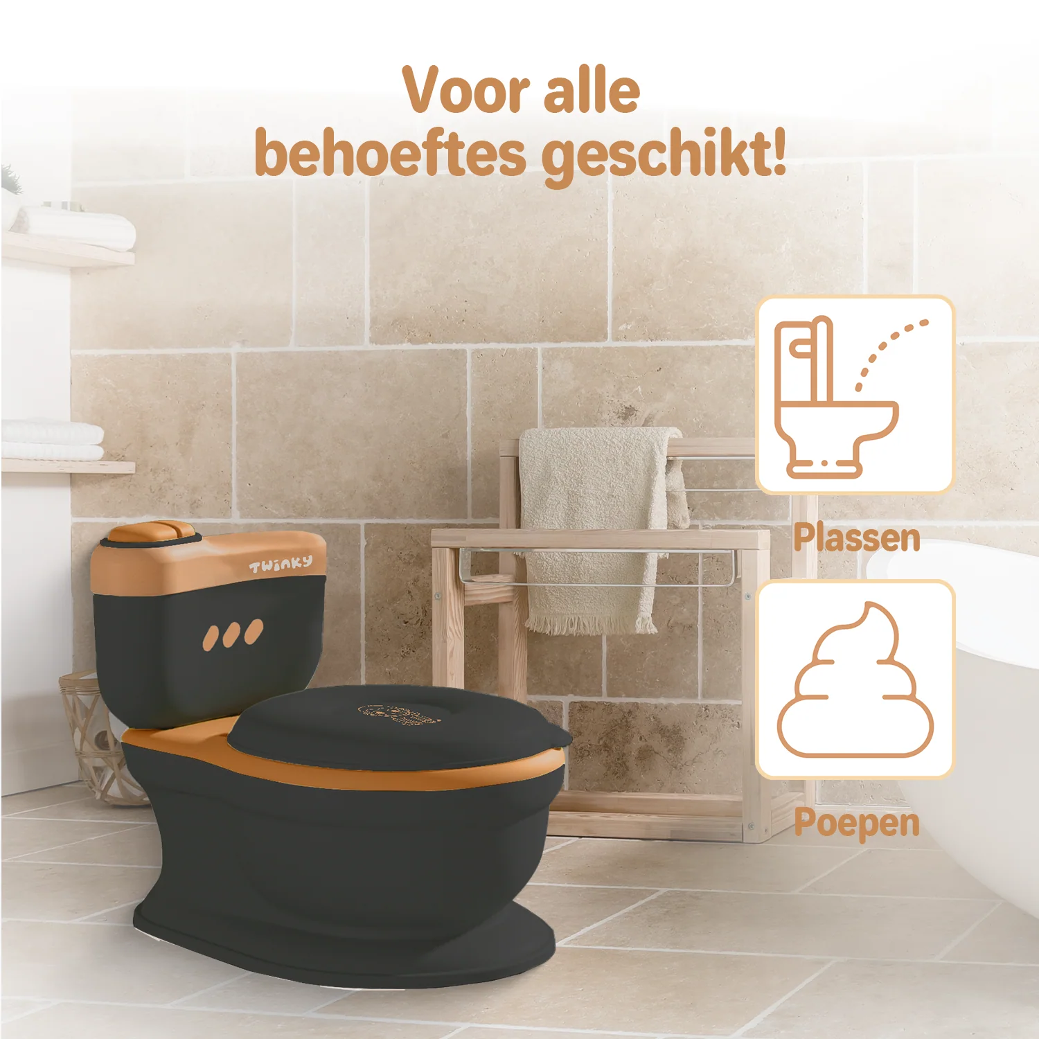 Twinky Potty - Plaspotje Zwart Bruin - Image 3