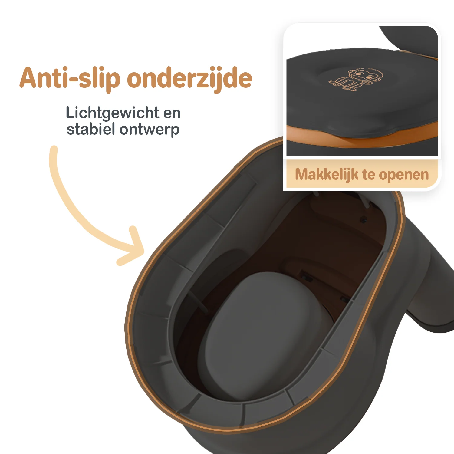 Twinky Potty - Plaspotje Zwart Bruin - Image 4