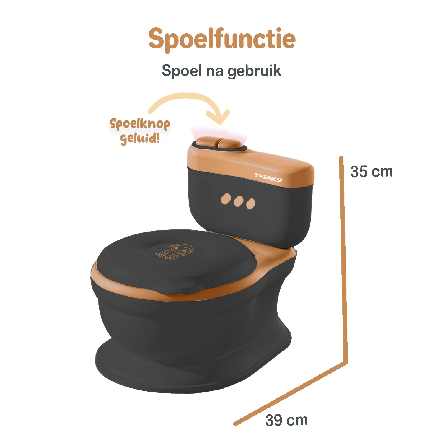 Twinky Potty - Plaspotje Zwart Bruin - Image 5