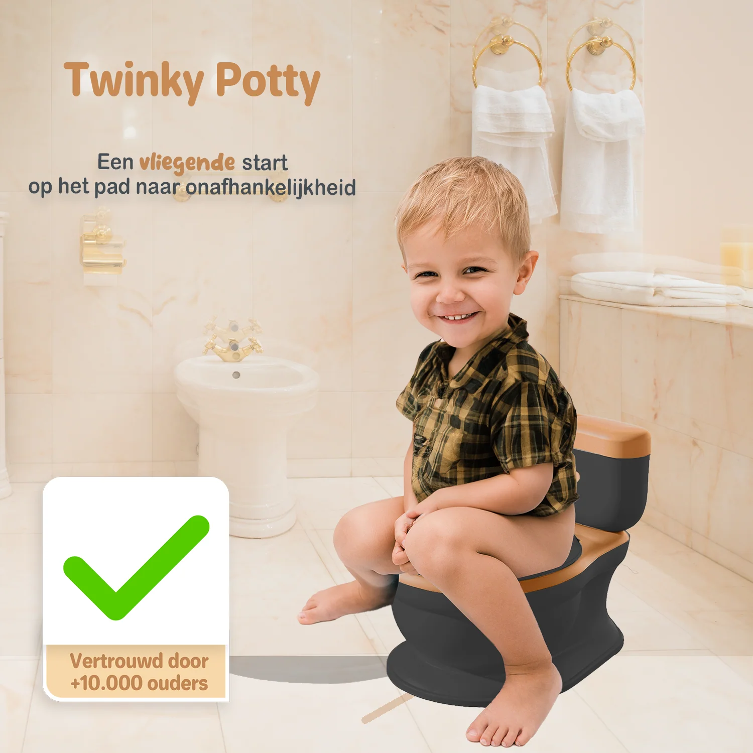 Twinky Potty - Plaspotje Zwart Bruin - Image 6