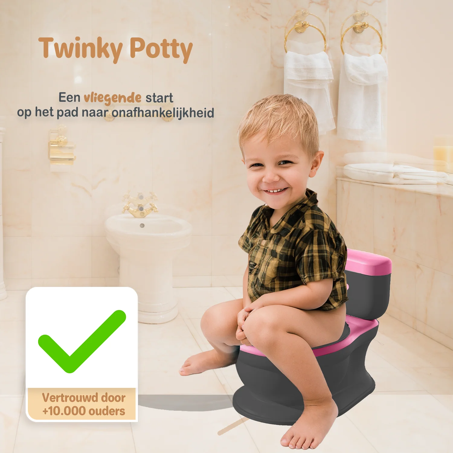 Twinky Potty - Plaspotje Zwart Roze - Image 4