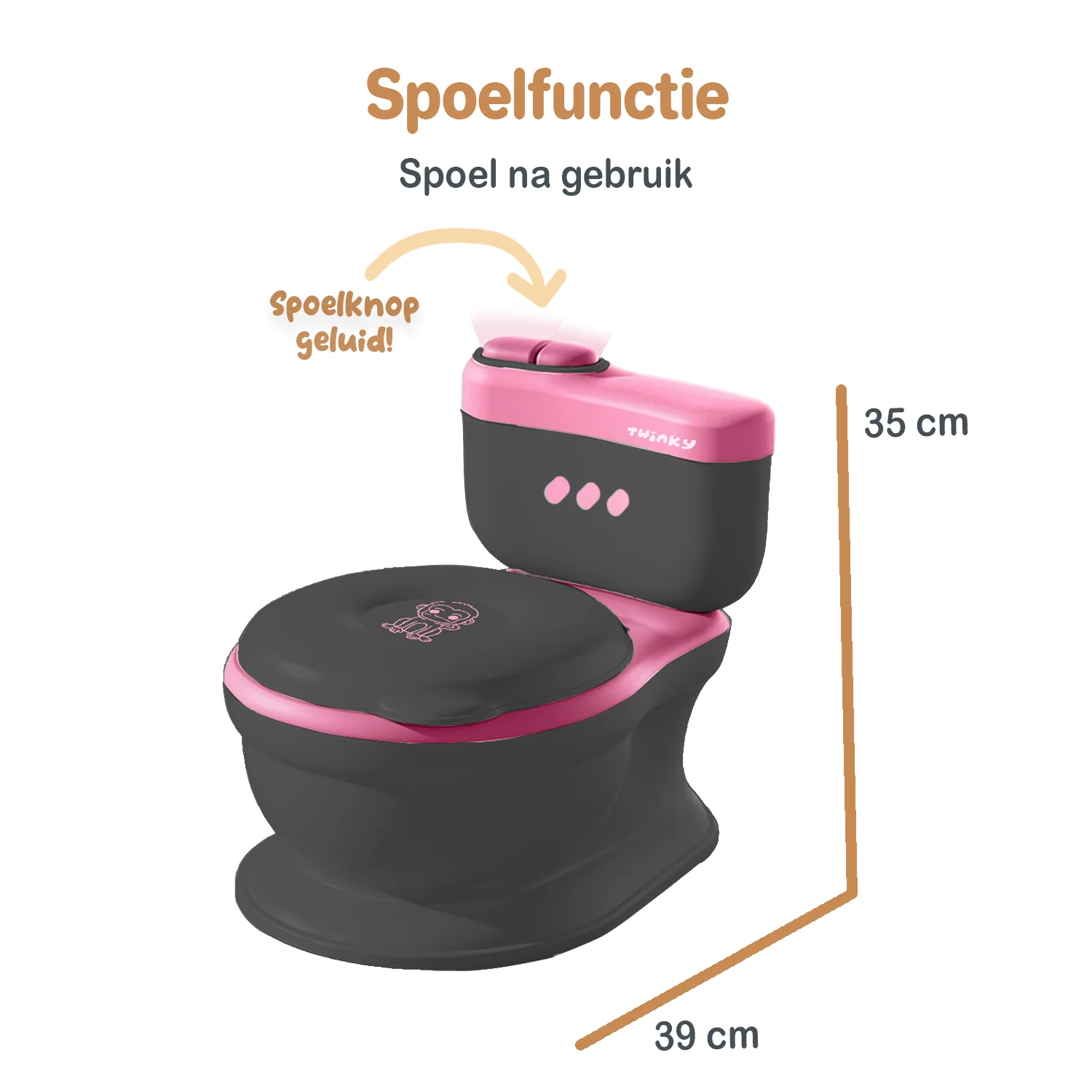 Twinky Potty - Plaspotje Zwart Roze - Image 7